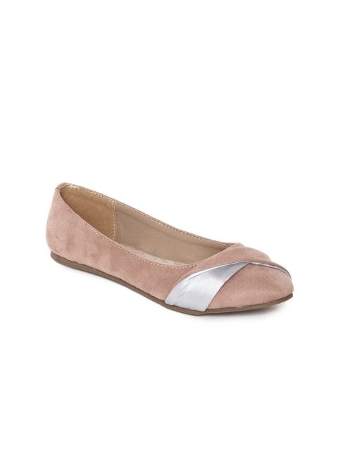 

Inc 5 Women Pink Solid Suede Ballerinas