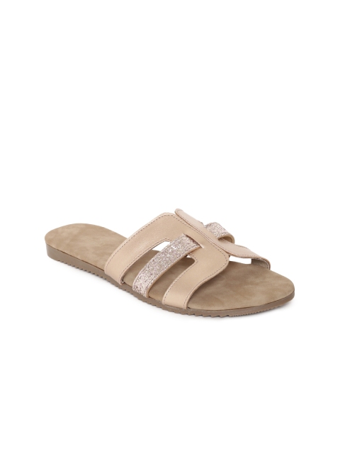 

Inc 5 Women Rose Gold Toned Open Toe Flats