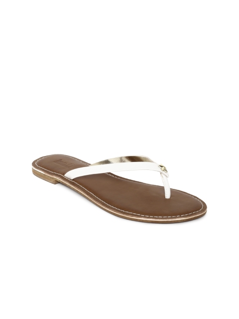 

Inc 5 Women White Solid Synthetic Open Toe Flats