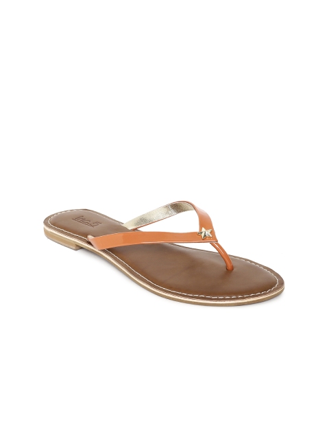

Inc 5 Women Orange Solid Synthetic Open Toe Flats