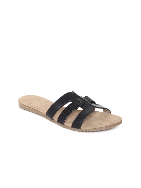 

Inc 5 Women Black Solid Open Toe Flats
