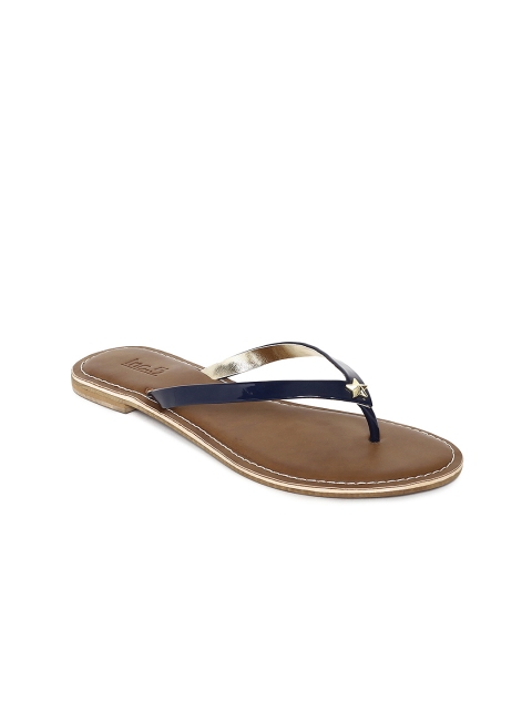 

Inc 5 Women Navy Blue Solid Open Toe Flats