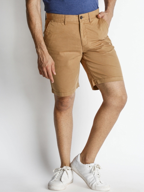 

BYFORD by Pantaloons Men Khaki Self Design Regular Fit Chino Shorts