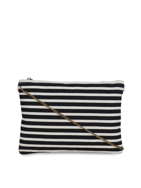 

Diwaah Black & White Striped Sling Bag