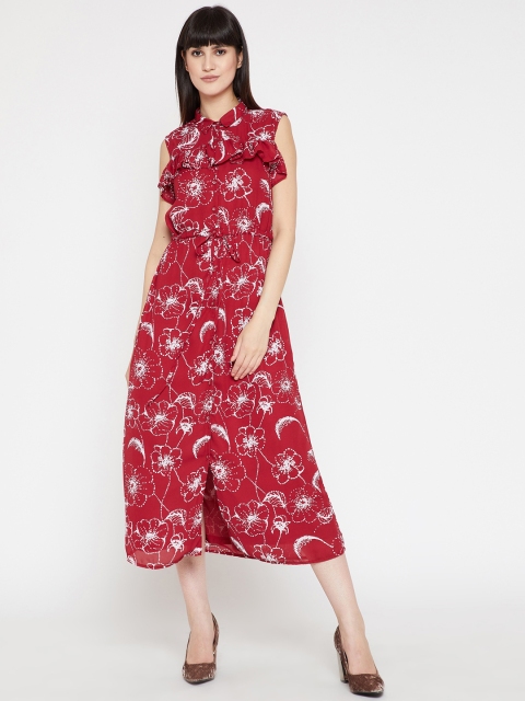 

RARE Women Red Printed Shirt Dress