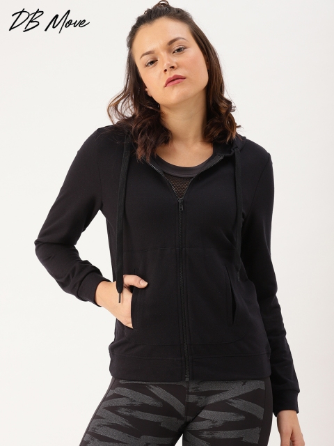 

DressBerry DB Move Women Black Solid Hooded Sweatshirt