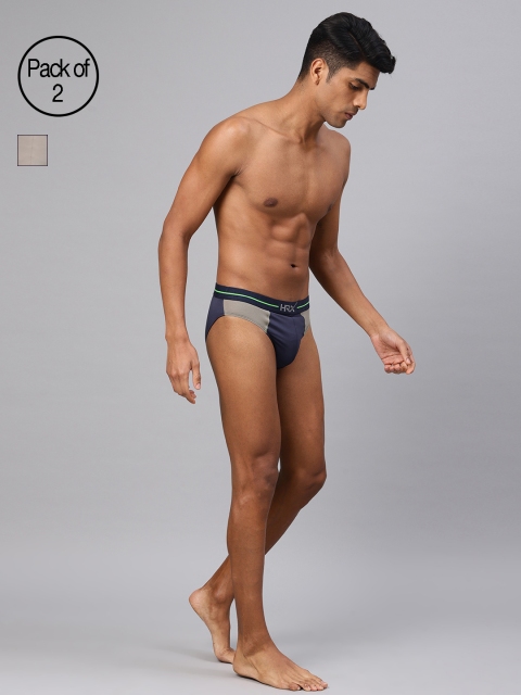 

HRX Active by Hrithik Roshan Men Active Contrast Mesh Pack of 2 Briefs HRX-SS18-LS-7031AB, Navy blue