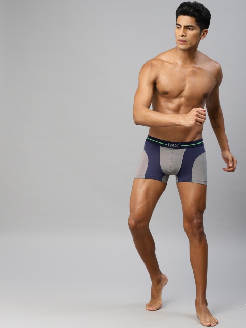 

HRX by Hrithik Roshan Men Active Grey & Navy Blue Contrast Mesh Trunk LS-7032B