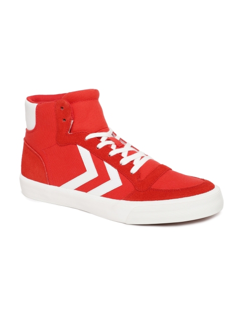 

hummel Unisex Red & White STADIL RMX Mid-Top Sneakers