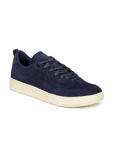 

hummel Unisex Navy Blue Suede Sneakers