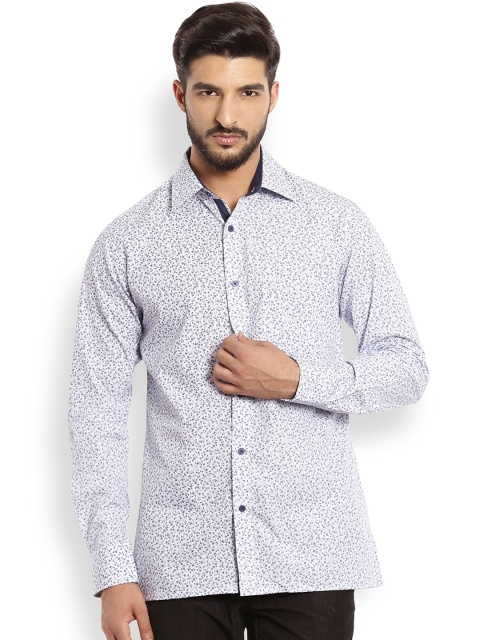 

Raymond Men Blue & Off-White Slim Fit Printed Casual Shirt