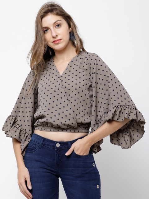 

Tokyo Talkies Women Grey Printed Wrap Top