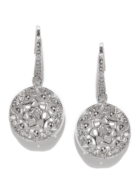 

Amavi Silver-Toned Circular Drop Earrings