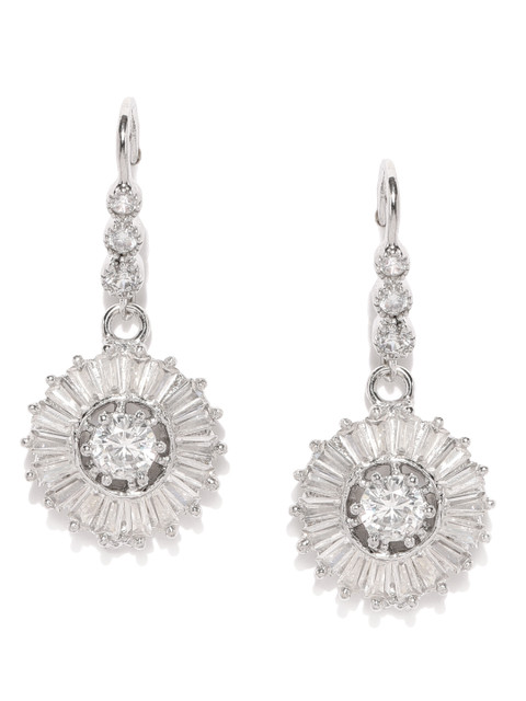 

Amavi Silver-Toned Circular Drop Earrings