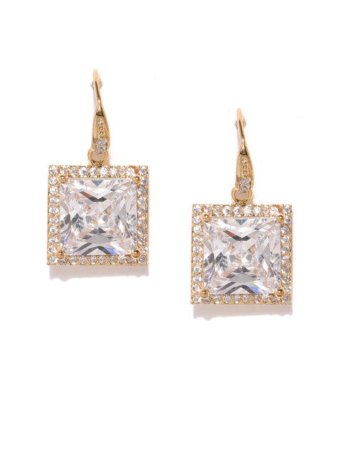 

Amavi Gold-Toned Square Lucida Drop Earrings