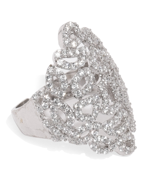 

Amavi Women Silver-Toned Open Ended Finger Ring