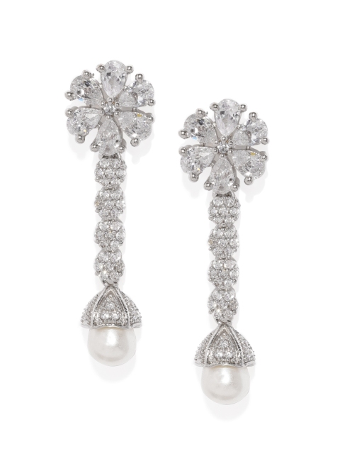 

Amavi Silver-Toned Garland Floral Drop Earrings