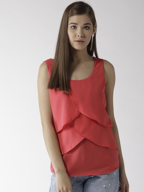 

Harpa Women Coral Orange Solid Top