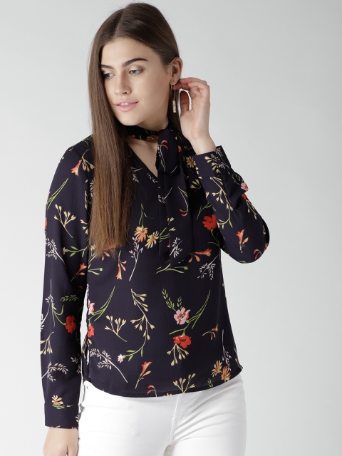 

Harpa Women Navy Blue Printed Top