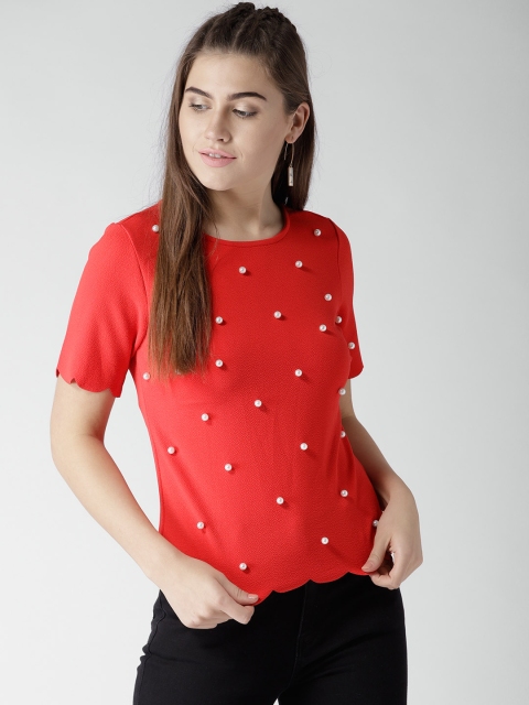 

Harpa Women Red Beaded Top