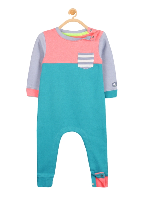 

Cherry Crumble Blue & Pink Colourblocked Rompers