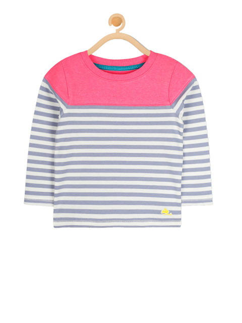 

Cherry Crumble Kids Grey & Pink Striped Sweatshirt