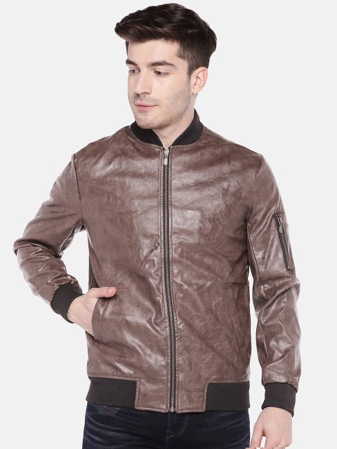 

People Men Brown Solid Bomber