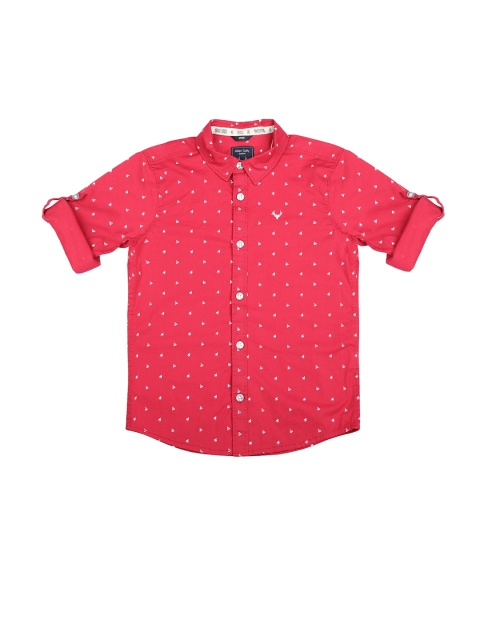 

Allen Solly Junior Boys Red Regular Fit Printed Casual Shirt