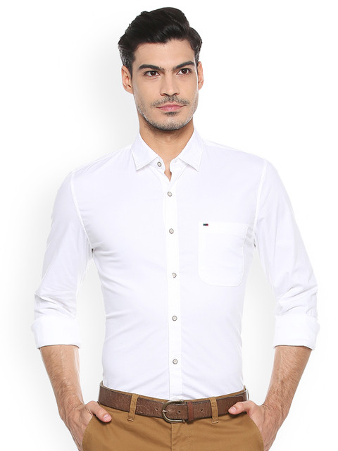 

Peter England Casuals Men White Slim Fit Solid Casual Shirt