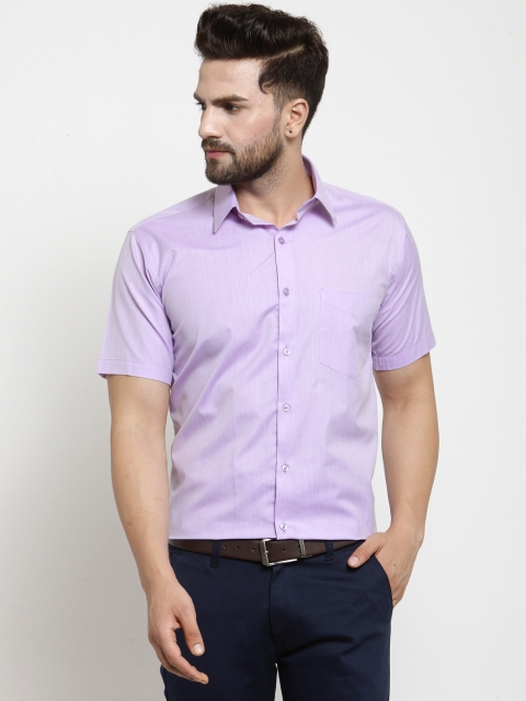 

Hancock Men Purple Slim Fit Solid Formal Shirt