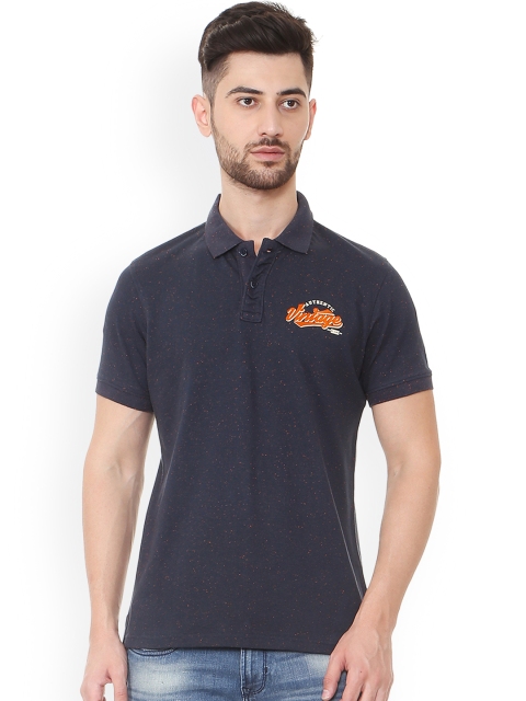 

Peter England Casuals Men Blue Printed Polo Collar T-shirt