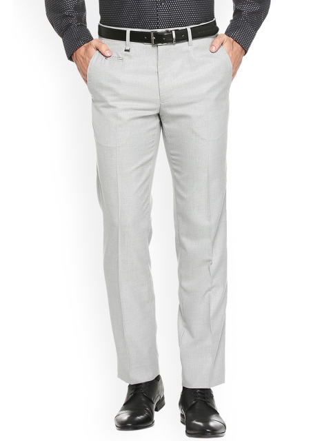 

Van Heusen Men Grey Slim Fit Printed Formal Trousers
