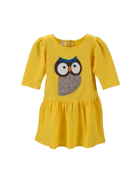 

LilPicks Girls Yellow Embellished Fit and Flare Dress