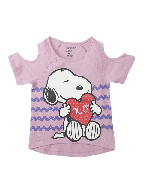 

Kids Ville Peanuts featured Purple Tshirt for Girls, Mauve