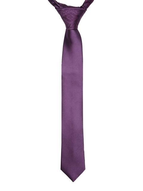 

V Dot Purple Woven Design Broad Tie