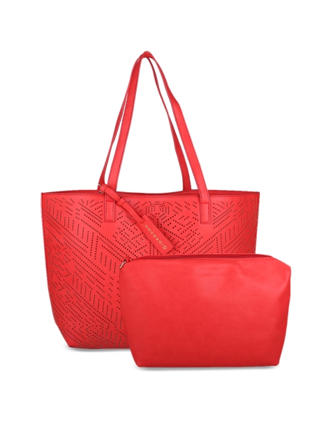 

GIORDANO Red Textured Handheld Bag
