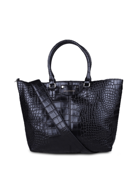 

GIORDANO Black Textured Handheld Bag