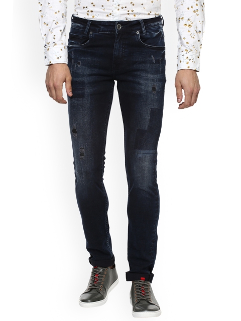 

Mufti Men Blue Slim Fit Mid-Rise Mildly Distressed Stretchable Jeans