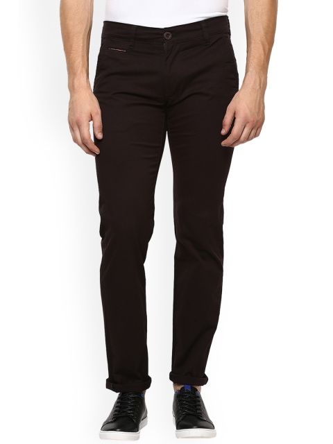 

Mufti Men Coffee Brown Slim Fit Solid Regular Trousers