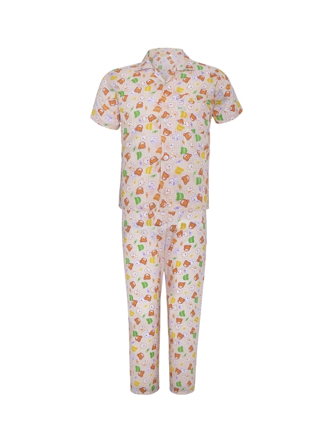 

Punkster Boys Orange Printed Night suit 6562A