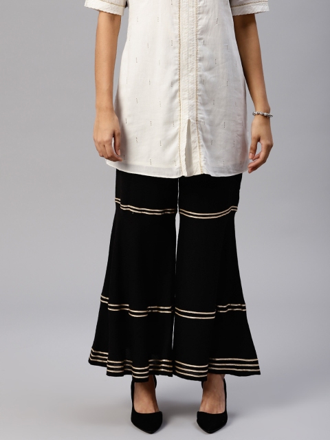 

Tulsattva Women Black Striped Sharara