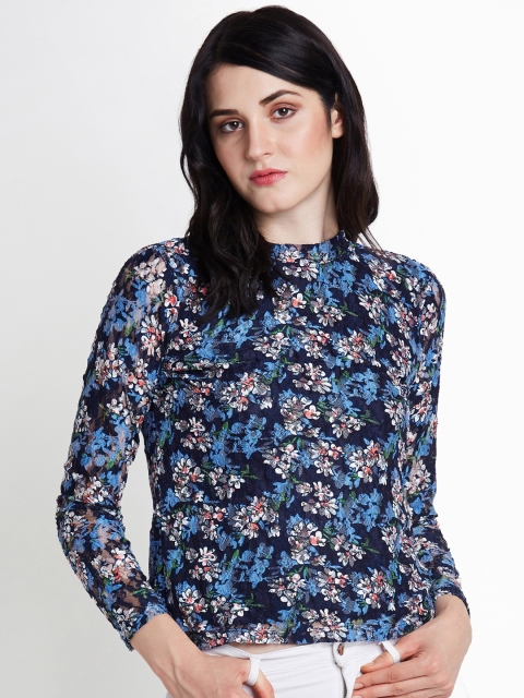 

Honey by Pantaloons Women Navy Blue Printed Top