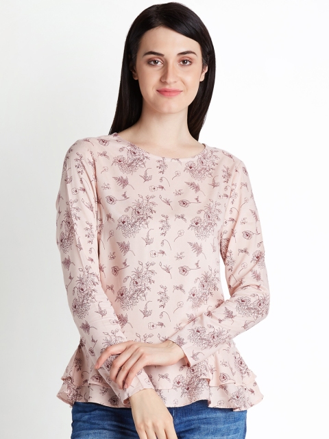 

Honey by Pantaloons Women Pink Printed Peplum Top