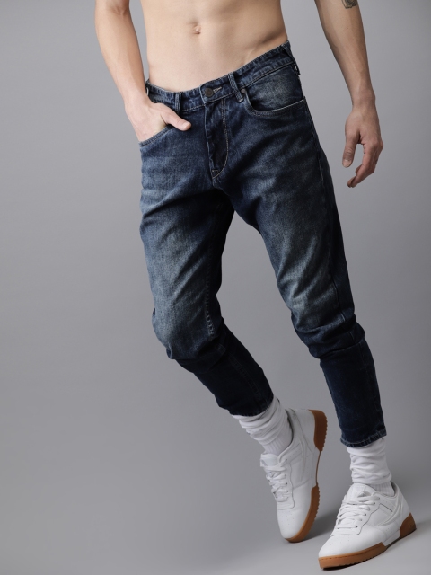 

Moda Rapido Men Blue Ankle Slim Tapered Fit Mid-Rise Clean Look Stretchable Cropped Jeans