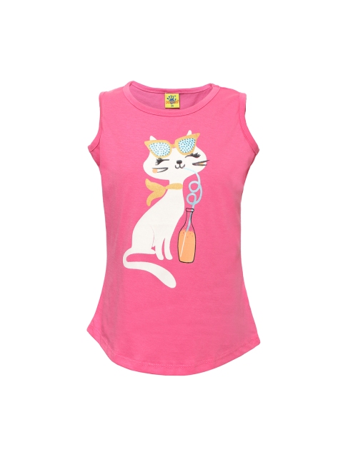 

Punkster Girls Pink Printed Top