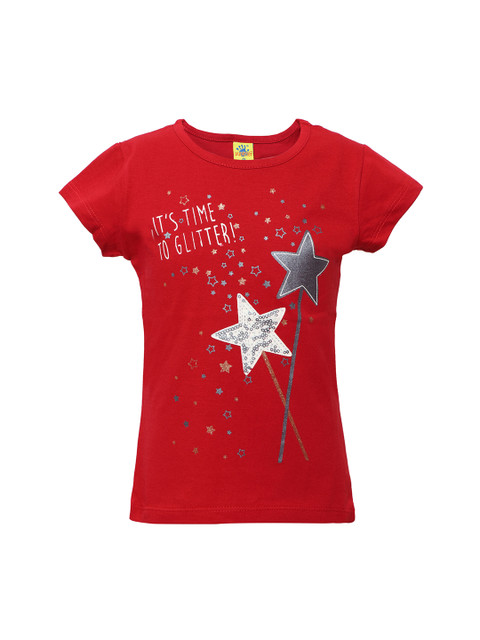 

Punkster Girls Red Printed Top