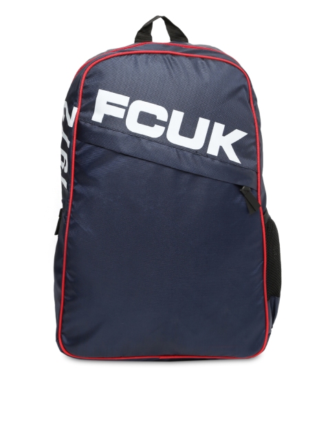 

French Connection Unisex Blue Brand Logo Backpack