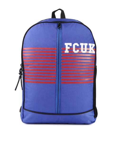 

French Connection Men Blue Printed Laptop Backpack