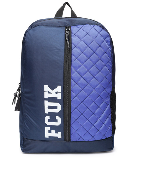 

French Connection Unisex Navy Blue Colourblocked Backpack