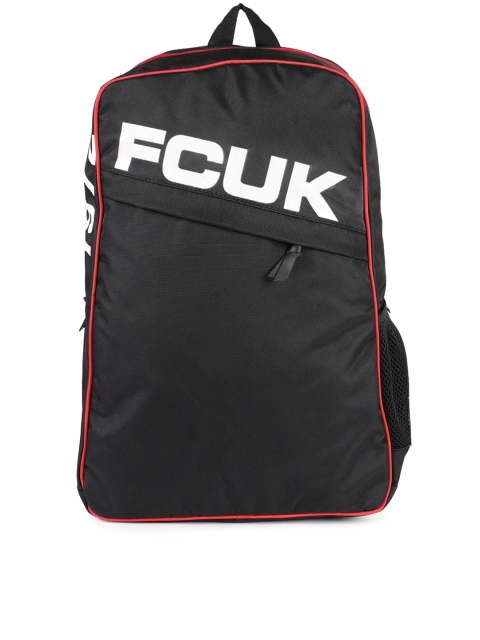 

French Connection Unisex Black Brand Logo FCUK 1972 Backpack